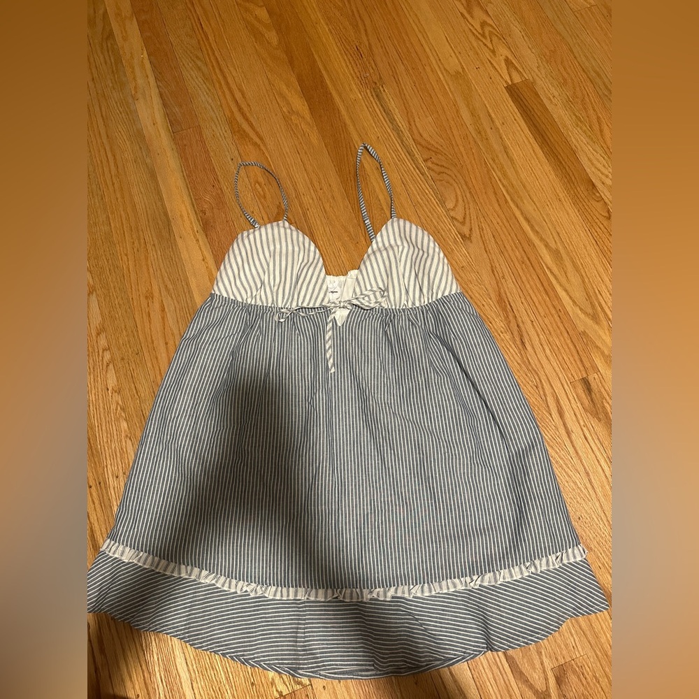 Sky to Moon A-Line Stripped Mini Sundress Size Large NWT